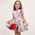 MINISO New Summer Girls Dress Fashion Cartoon Cute Cinnamoroll Hello Kitty 3D Printing Dress Kid Short Sleeve Princess Clothing. 