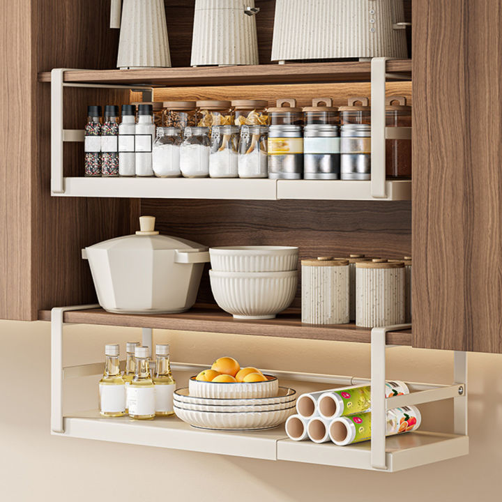 KOKKO%20Expandable%20Under%20Cabinet%20Shelf,%20Hanging%20Under%20Shelf%20Storage%20Basket%20Organizer,%20Metal%20Under%20Desk%20Storage%20Shelf%20For%20Pantry%20Kitchen%20Cupboard%20-%20Image%205
