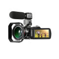 ORDRO AC3 4K WI-FI Digital Video Camera Camcorder DV Recorder 24MP 30X Zoom IR Night Vision 3.1 Inch IPS LCD Touchscreen with 2pcs Recharge-able batter-ies + Extra 0.39X Wide Angle Lens + External Microphon-e + Lens Hood + Camera Holder. 