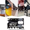 Multi Purpose Credit card Size Wallet Ninja Multitool Card – 18 in 1 Credit Card Multi-Tool (Bottle Opener, Can Opener, Screwdrivers, Phone Stand & More) – Black. 