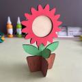 Unfinished Blank Flower Photo Frame Wood Spring Craft For Painting DIY Mother’S Day Gifts From Kids Decorations. 