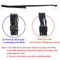 1Pcs PCI Express 8Pin to Dual 6+2Pin Power Supply Cable PCIe 8 Pin 1 to 2 Spliter Cable for Corsair RM/HX/CX-M Series. 