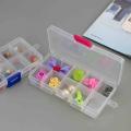 10 Grids Detachable Jewelry Beads Storage Box Transparent Plastic Case. 