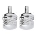 ARELENE 2X Chrome Billet Aluminum Seat Bolt Screw Cap. 