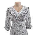 New Stylish Long Sleeves V Neck Rosa Bella Polka Printed Long Frocks for Women. 
