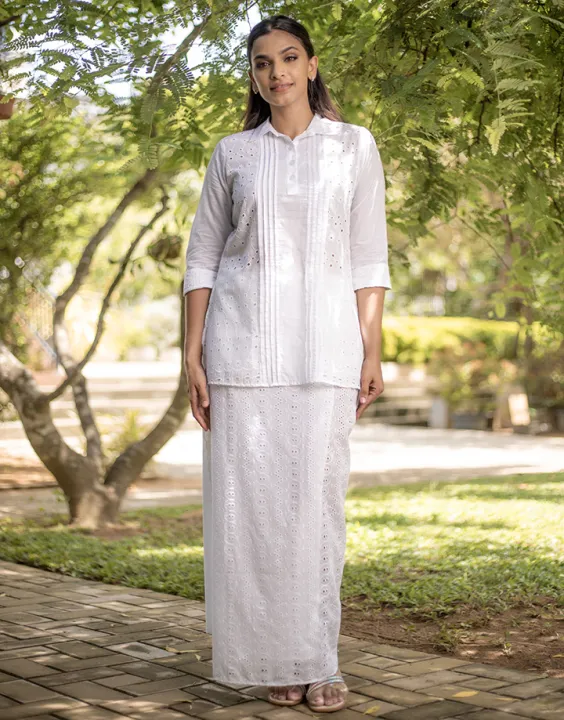 Spring & Summer White Cut Lawn Women Lungi