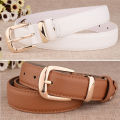 Alloy Buckle Women Belts PU Leather Wild Female Waist Belts Brown Black White Red Girls Pants Jeans Fashion Belt. 