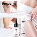 Puxuqing Natural Permanent Hair Removal Serum Stop Hair Growth Inhibitor Removal Face Armpit Legs Body Pubic Hair Depilation Serum 10ml. 