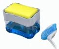 2 in one Special Soap Detergent Pump, Kitchen Scrubbing Liquid Detergent Dispenser Press-Type Liquid Box Scouring Pad Dishwashing Soap Box Kitchen Accessories. 