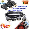 Mini HDMI to HDMI Cable, Micro HDMI to HDMI Cable 3in1 HDTV Cable HDMI to HDMI, Mini HDMI & Micro HDMI Adaptor Cable. 