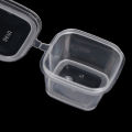 50Pcs/Pack Square Sauce Cup With Cover Clear Mini Plastic Dipping Sauce Cups. 