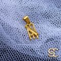 Gold Plated Pendant Stylish Cricket Wicket Shape Rich Look For Men. 