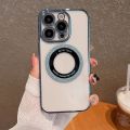HOCE Plating Glitter Magnetic Phone Cases For iPhone 11 12 13 14 15 Pro Max 14 15 Plus MagSafe Case Clear Logo Hole Soft TPU Cover. 
