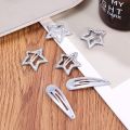 Korean Style Fashion Waterdrop Sequin Star Shape Metal  Color Hair Clips Women Girls Minimalist Y2k Side Bangs BB Snap Hair Pins Hair Accessories. 