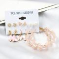Vintage Crystal Butterfly Earrings Set Women Jewelry Ins. 