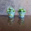 Mini Miniature Flower Basket Small Bouquets Decoration Showpiece for Home Deco Christmas Decoration (4 Colors) - Beautiful Eye Catching, Classic Design. 