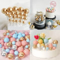 10 PCS Cake Topper Ball Set Glitter Balls Golden Ball Faux Balls Ball Topper. 