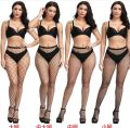 Black Small Net Fishnet Trousers Fishnet Stock Fish Net Pantyhose Mesh Hollow Stockings Hosiery Net Knee Tights Leg F-1-5-A-250 L. 