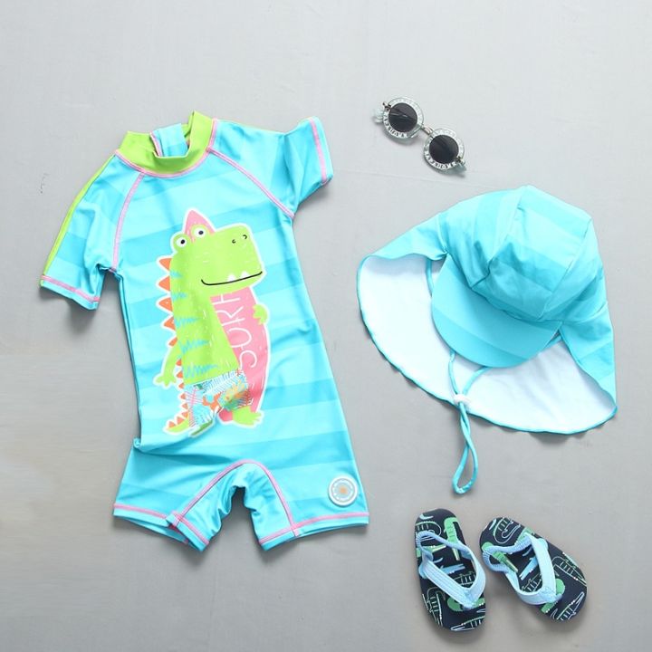 UV%20One%20Piece%20with%20Cap%20Children's%20Swimwear%20Shark%20Long%20Sleeve%20Bathing%20Suit%20Baby%20Toddler%20Beachwear%20Kids%20-%20Image%202