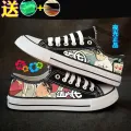 Spring Breathable Low Top Canvas Shoes Men Stylish Sneaker Naruto One Piece Boys Anime Shoes Student Luminous Shoes. 