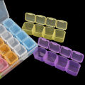 28 Grid Slot Clear Plastic Jewelry Beads Weekly Tablet Medicine 7-Day Pill Box Organizer Storage Container Compartments with Divider Case. 