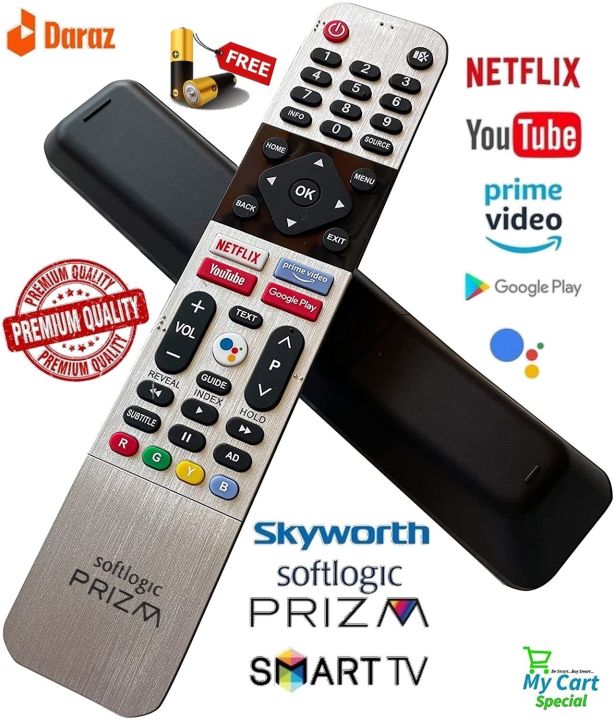 Skyworth Singer Vista Softlogic Prizm LED Smart Tv Android Tv Remote Controller