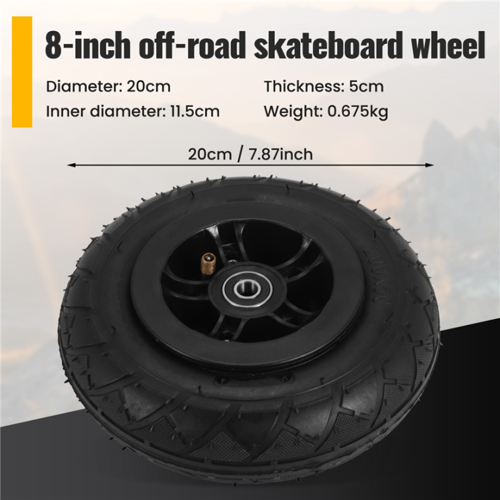 8%20Inch%20Off%20Road%20Wheel%20Pneumatic%20Rubber%20Mountain%20Wheels%20Kit%20for%20DIY%20Skateboard%20/Scooter/ROTATING%20-%20Image%202