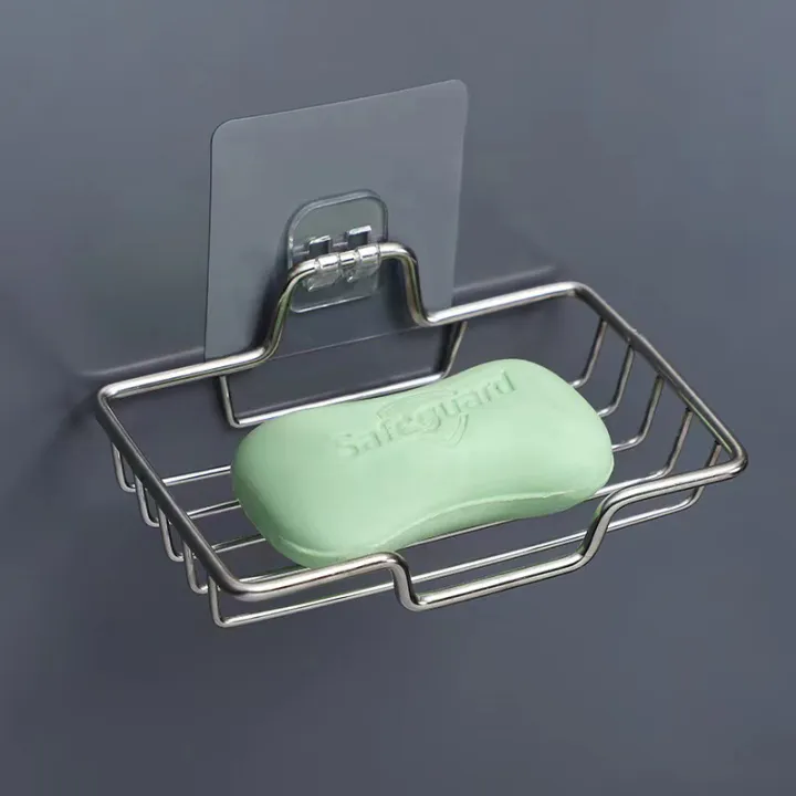 High%20Quality%20Soap%20Rack%20Wall%20Mounted%20Soap%20Holder%20Stainless%20Steel%20Soap%20Sponge%20Dish%20Bathroom%20Accessories%20Soap%20Dishes%20Self%20Adhesive%20-%20Image%205