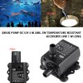 Mini Brushless DC Water pump DC 12V 5W 280L/H lift 300cm submersible fountain Black. 