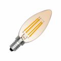 4W LED Filament Candle Light Bulb, E14 Edison Screw Classic Candle Bulb, Warm White 400LM, 40W Equivalent Incandescent Replacement, AC110-120V. 