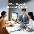 【New in】UGREEN 1000Mbps RJ45 Splitter 1 to 2 Ethernet Adapter Lan Connector rj45 Splitter Switch Coupler for PC Laptop TV Box Router. 