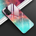PlusCase for Samsung Galaxy A13 4G Case Glass Nebula Pattern Hard Shockproof Phone Back Cover. 