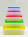 Plastic Food Container 5 Pcs Set / Lunch Box / Tiffin Box / Dubba Set Good Quality Transparent Type Storage Boxes. 