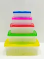 Plastic Food Container 5 Pcs Set / Lunch Box / Tiffin Box / Dubba Set Good Quality Transparent Type Storage Boxes. 