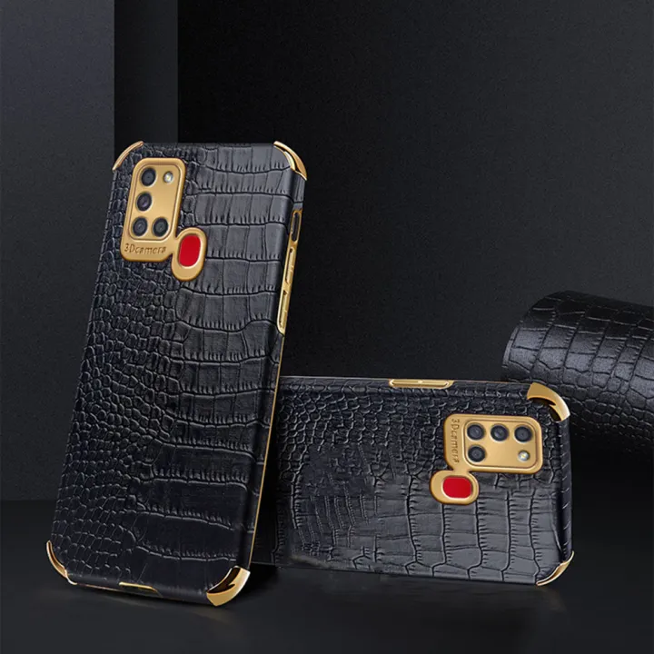 lthmy%20for%20Samsung%20Galaxy%20A21s%20Phone%20Case%20Leather%20Crocodile%20Pattern%20Plating%20Soft%20TPU%20Shockproof%20Anti-scratch%20Four%20Corners%20360%20Degree%20Protection%20Back%20Cover%20-%20Image%204