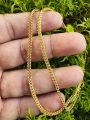 ESH New Elegant Gold Plated 18/24 Inch 3mm Singapore Square Fox Chain Necklace for Unisex. 