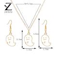 Zentora Bride Jewelry Set Cute Shape Luxury Pendant Necklace Earrings. 