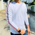 White Color Long Sleeve Men's T Shirt New Style Material 160GSM. 