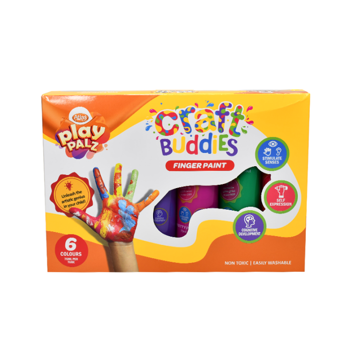 Atlas Play Palz Finger Paints 6 Pack 75ml | Daraz.lk