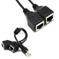 2X RJ45 1 Male to 2 Female Ethernet Splitter Cable for Super Cat5, Cat6, LAN Ethernet Network Extension Cable Adapter. 
