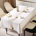 2023 New Dining Table and Table Cloth Tea Table Light Luxury and High Grade Rectangular Oil Resistant and Waterproof Table Cloth. 