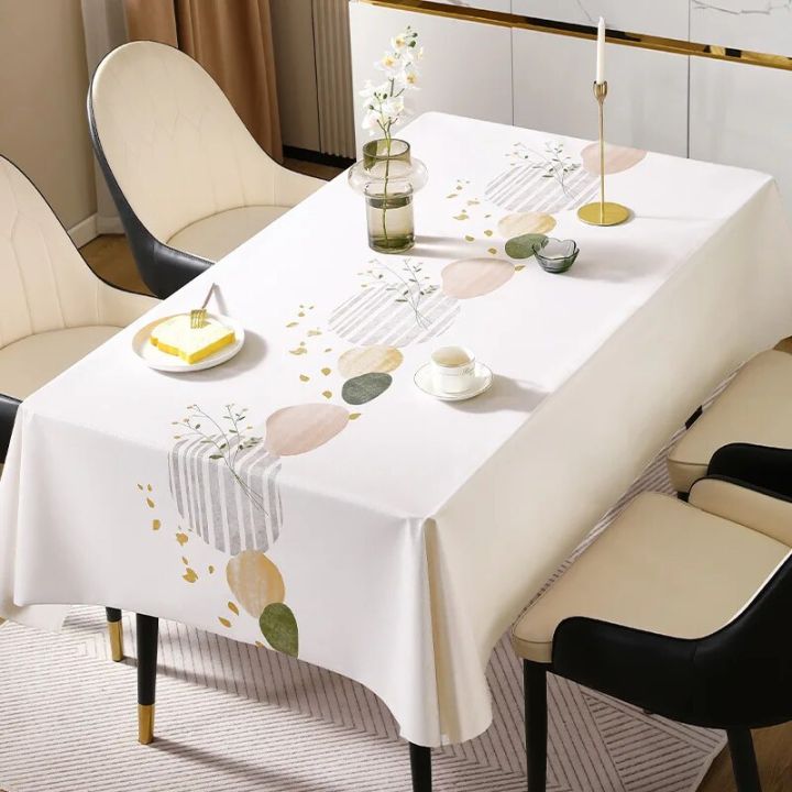 2023 New Dining Table and Table Cloth Tea Table Light Luxury and High Grade Rectangular Oil Resistant and Waterproof Table Cloth