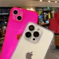 【ThinkWay】Fluorescent Neon Clear Case For iPhone 13 12 11 Pro Max XS SE 2 XR X 6 6S 7 8 Plus Cute Candy Color Slim Soft Silicone Gel Cover. 