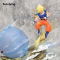 Sutuiying 21cm Dragon Ball Goku Vs Majin Buu Spirit Anime Figure Model Statue Luxury Collection Desktop Decoration Ornament Light Toys Gifts. 