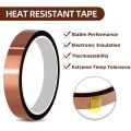 1 Rolls 3mm X 33m 108ft Heat Tape , Heat Transfer Tape , Heat Resistant Tape,Thermal Tape,Sublimation Tape,Heat Vinyl Press Tape,High Temperature Tape for DIY T-Shirt,Electronics,No Residue,, Brown. 