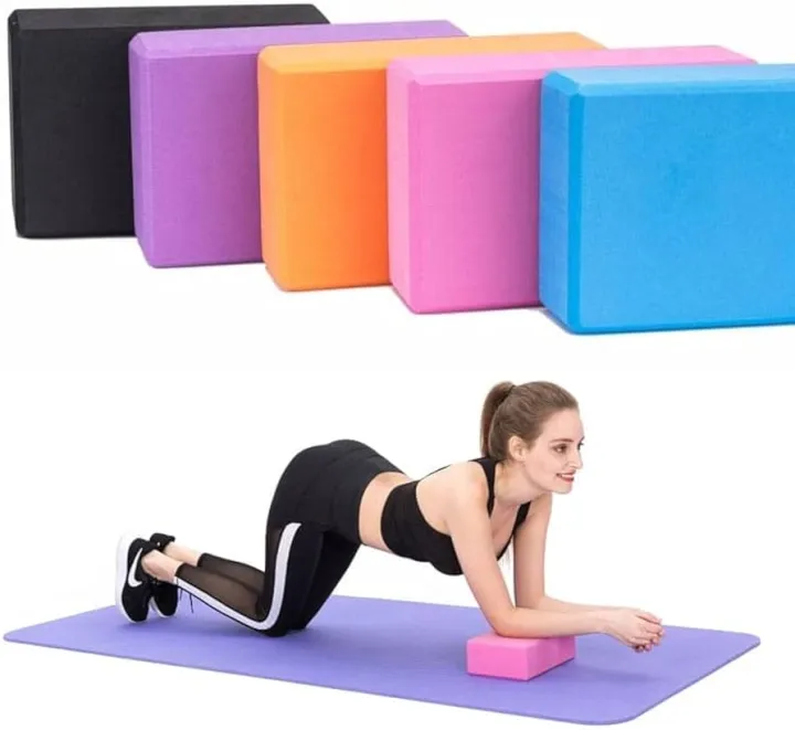 SportQ Yoga Block Block High Density EVA Foam Non Slip Yoga Block for Home Gym Improve Stretching for Yoga/Pilates/Fitness (2 Pack)