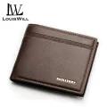 LouisWill Men Wallets Short Wallets Soft PU Leather Purse Bifold Wallet Money Cash Purses Clasp Coin Pouch ID Credit Cards Holders for Business Travel Office. 