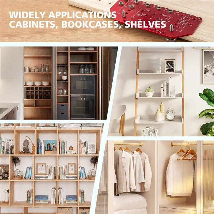 Shelf%20Pin%20Jig%20and%20Hinge%20Jig%202%20in%201%20Self-Contained%20Clamping,%2032mm%20Shelf%20Pin%20Jig%20Aluminum%20Alloy%20with%201/4%20Inch%20Drill%20Bits%20-%20Image%203