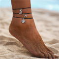【The Timber Loft】IF ME Bohemian Multilayers Anklets For Women Girl Vintage Silver Color Moon Sun Beach Pendant Ankle Bracelet on Leg Foot Jewelry. 