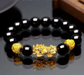 Lucky Fen Shui Bracelet Wealth Bracelet For Men and Women Black Resin Beads Alloy Lion Dragon Fenshui Hand Wear Party Wedding Jewelry. 